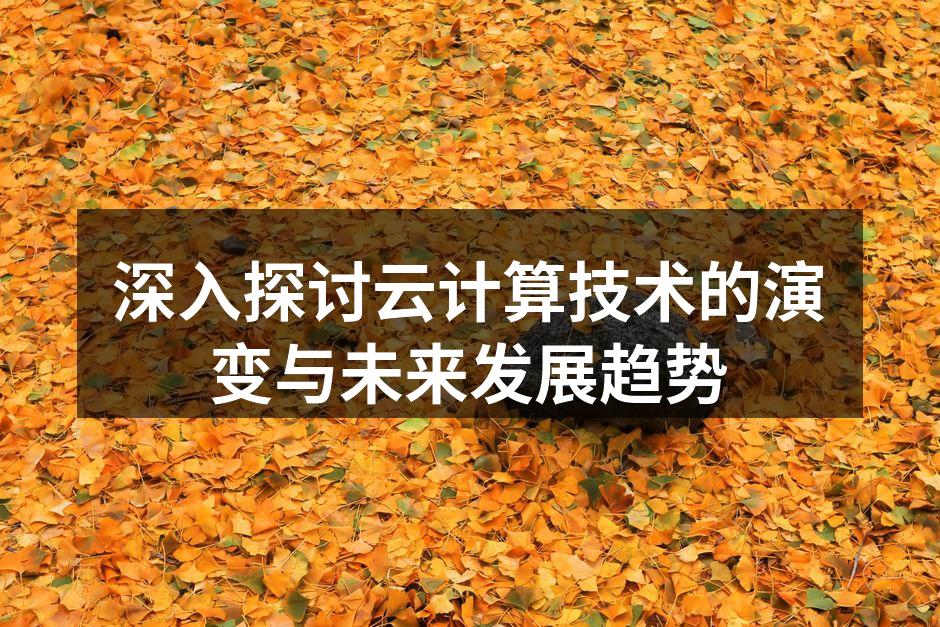 深入探讨云计算技术的演变与未来发展趋势
