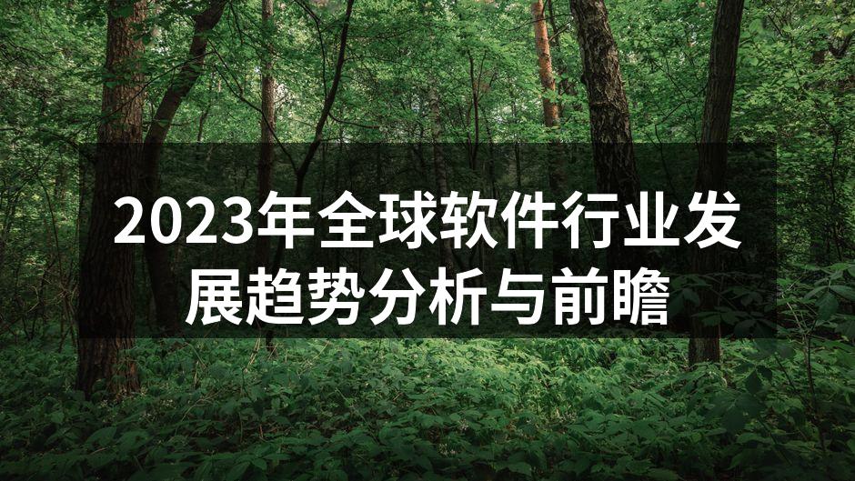 2023年全球软件行业发展趋势分析与前瞻